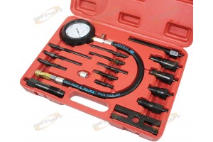 TU-15 DIESEL ENGINE CYLINDER PRESSURE TESTER KIT 14 GLOW PLUG INJECTOR ADAPTORS